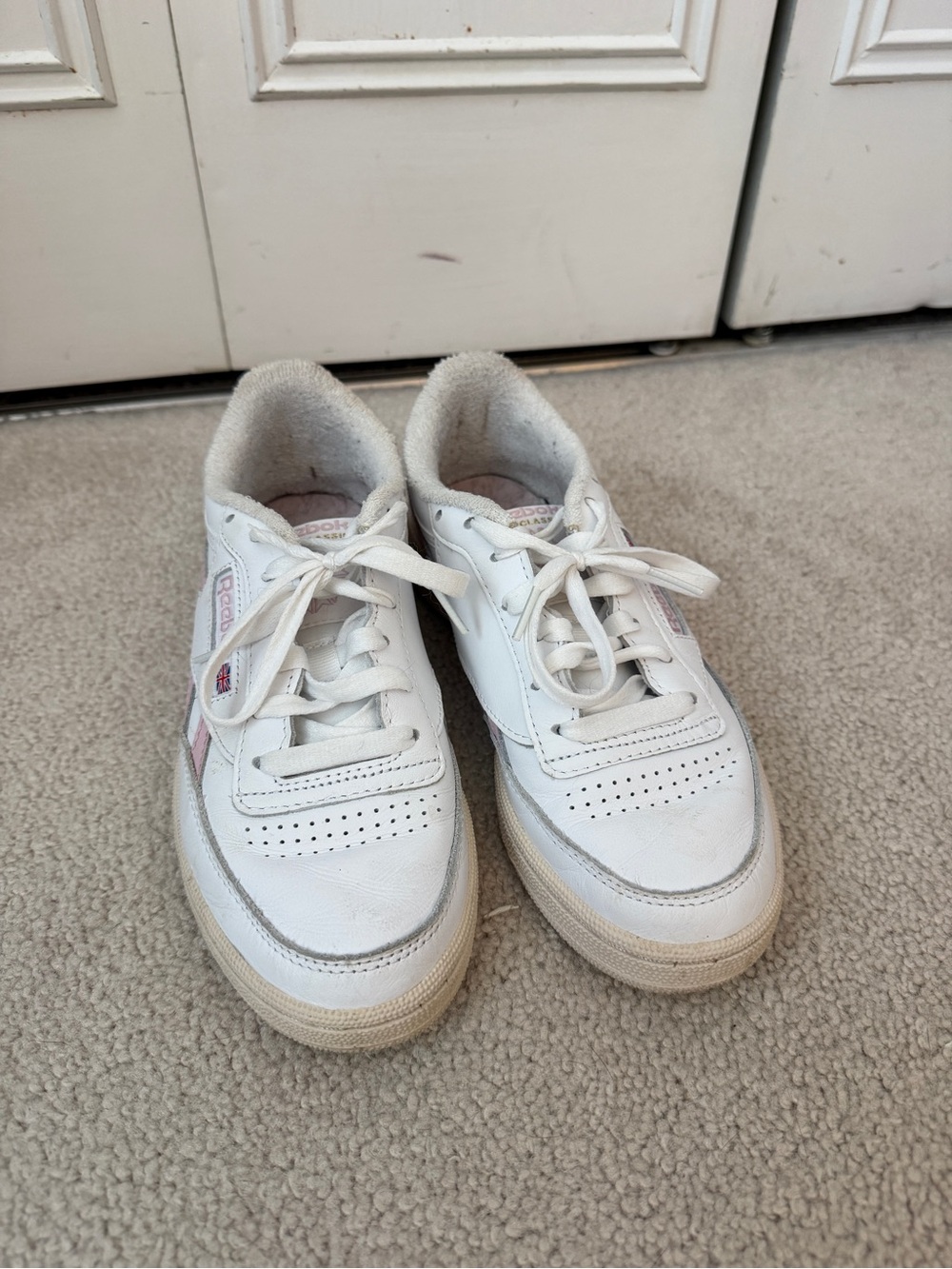 Reebok White Sneakers with Pink Accent - Women's